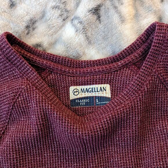 Magellan Men's Long Sleeve Thermal Shirt - Size Large - Maroon - Excellent - Picture 4 of 4